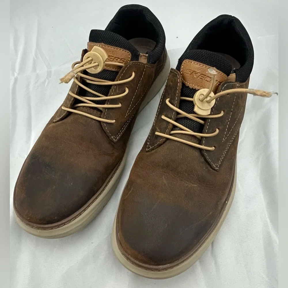 SKECHERS Mens Brown Memory‎ Foam Classic For Oxford Shoes Size 12
